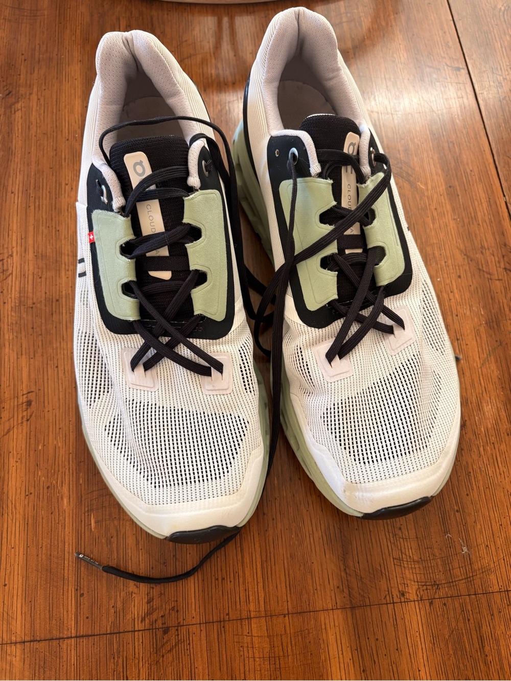 Men's On Clouds Running Shoes in White and Light Green